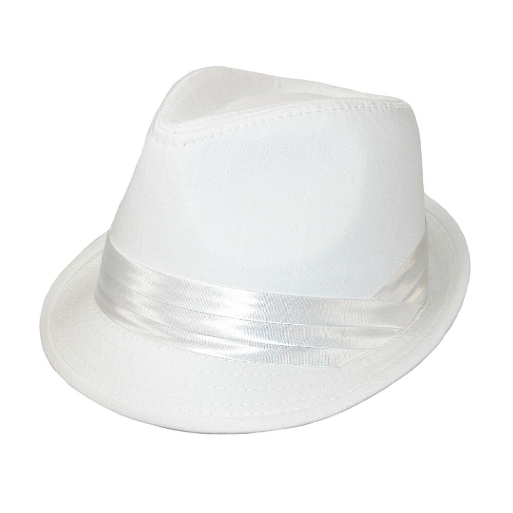9035 Kenny K 's Wedding Dress Formal Fedora Hat, XLarge, White